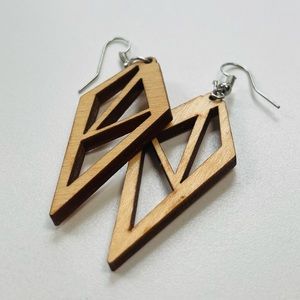 Indian Wood Abstract Earrings